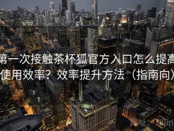 第一次接触茶杯狐官方入口怎么提高使用效率？效率提升方法（指南向）