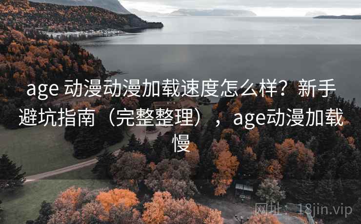 age 动漫动漫加载速度怎么样？新手避坑指南（完整整理），age动漫加载慢